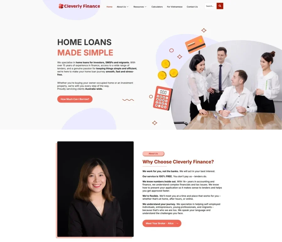 mortgage broker website design