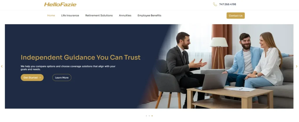 insurance website design